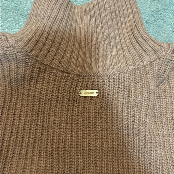 Barbour Brown and Pink Striped Turtleneck Sweater - Picture 5 of 6